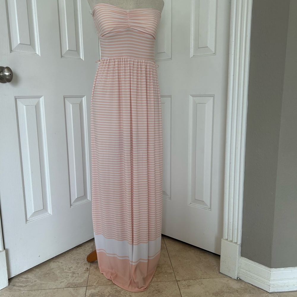 2B Bebe Pink Ruched Strapless Sundress